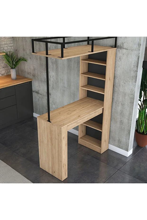 Raflı Bar Masası – Sepet Ceviz